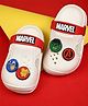 Yellow Bee Marvel Featuring The Avengers Applique Detailed Perforated Slingback Clogs - White