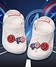 Yellow Bee Marvel Featuring Captain America Applique Detailed Perforated Slingback Clogs - White