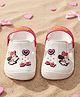 Yellow Bee Disney Mickey Mouse & Friends Featuring Minnie Mouse & Heart Applique Detailed Perforated Slingback Clogs - White