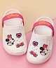 Yellow Bee Disney Mickey Mouse & Friends Featuring Minnie Mouse & Heart Applique Detailed Perforated Slingback Clogs - White