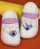 Yellow Bee Disney Featuring Elsa & Anna Applique Detailed Perforated Slingback Clogs - White