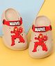 Yellow Bee Marvel Character Featuring Iron Man Applique Detailed Perforated Slingback Clogs - Beige