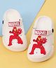 Yellow Bee Marvel Character Featuring Iron Man Applique Detailed Perforated Slingback Clogs - White