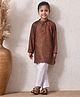 MoMaa Cotton Blend Woven Full Sleeves Paisley Printed Kurta &  Pyjama Set - Brown