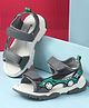 Cute Walk by Babyhug Velcro Closure Sandal With Car Applique - Grey