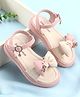 Babyoye Buckle & Velcro Closure Sandal With Bow Applique - Pink