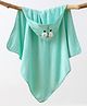 Purple Tots Fleece Hooded Towel With Elephant Embroidery L 80 x B 80 cm - Green
