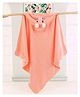 Purple Tots Fleece Hooded Towel With Kitty Embroidery L 80 x B 80 cm - Orange