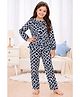Bella Moda Cotton Woven Three Fourth Sleeves Abstract Printed Coordinating Shirt Style Top & Pants Set - Black