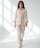 Bella Moda Cotton Woven Full   Sleeves Floral Embroidered Shirt Styled Top & Pant Set - White