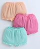 BUMZEE Cotton Knit Solid Color Bloomers Pack of 3 - Orange Blue & Pink