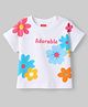 Babyhug 100% Cotton Knit Half Sleeves Floral Printed Oversized Top - Multicolor