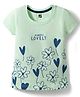 Evimo Single Jersey Knit T-Shirt Half Sleeves Round Neck Floral Print Light Green 5-6 Years