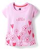 Evimo Single Jersey Knit T-Shirt Half Sleeves Round Neck Printed Light Pink 3-4 Years