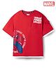 Pine Kids Marvel Cotton Knit Drop Shoulder Half Sleeves T-Shirt with Spiderman Graphic - Red
