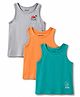 Pine Kids Cotton Lycra Knit Sleeveless Solid Vests Pack of 3 - Multicolor