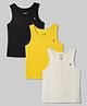 Pine Kids Cotton Lycra Knit Sleeveless Solid Vests Pack of 3 - (Color May Vary)