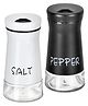 FunBlast Cylindrical Shaped Salt and Pepper Printed Glass Shakers for Kitchen  Pack of 2 Container (Multicolor)
