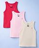 Pine Kids Cotton Lycra Knit Sleeveless Solid Vests Pack of 3 (Color May Vary)