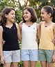 Pine Kids Cotton Lycra Knit Sleeveless Solid Vests Pack of 3 - Multicolor