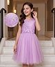 Pine Kids Mesh Woven Sleeveless Party Dress with Sequin Detailing - Purple