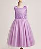 Pine Kids Mesh Woven Sleeveless Party Dress with Sequin Detailing - Purple