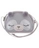 Stephen Joseph Pom Pom  Applique Detailed Panda Designed Sling Bag - Grey