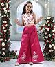 Little Bansi Muslin Woven Sleeveless Floral Printed Top & Palazzo Set - Hot Pink