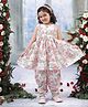 Little Bansi Cotton Woven Sleeveless Floral Printed Kurta &  Salwar Set - Pink