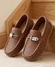 Cute Walk by Babyhug Slip On Solid Loafers - Brown