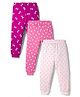 Doodle Poodle 100% Cotton Knit Full Length Printed Leggings Pack of 3 - Multicolor