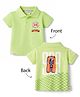 Ollypop Cotton Knit T-Shirts Half Sleeves Polo Neck Graphic L Green 4-5 Years
