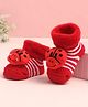 Cute Walk by Babyhug Sock Shoes with Stripes & Applique - Multicolor