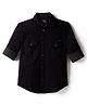 Junior Killer Cotton Woven Full Sleeves Solid Color Shirt - Black
