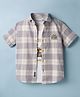 Junior Killer Cotton Woven Half Sleeves Checkered Shirt with Inner Tee - Grey