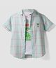 Junior Killer Cotton Woven Half Sleeves Checkered Shirt & Inner Tee - Mint