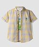 Junior Killer Cotton Woven Half Sleeves Checkered Shirt & Inner Tee - Yellow