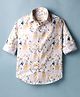 Junior Killer Cotton Spandex Woven Full Sleeves Abstract Printed Shirt - Yellow