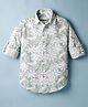 Junior Killer Cotton Woven Full Sleeves Leaf Printed Shirt - Sea Green