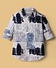 Junior Killer Cotton Woven Full Sleeves Abstract Printed Shirt - Navy Blue