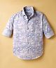 Junior Killer Cotton Woven Full Sleeves Leaf Printed Shirt - Sky Blue