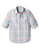 Junior Killer Cotton Woven Full Sleeves Checkered Shirt - Aqua Blue