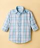 Junior Killer Cotton Woven Full Sleeves Checkered Shirt - Sky Blue