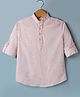 Junior Killer Cotton Linen Woevn Full Sleeves Floral Printed Kurta Shirt - Pink
