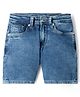 Junior Killer Cotton Above Knee Length Solid Shorts With Stretch - Blue