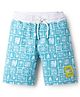 Junior Killer Cotton Elastane Woven Mid Thigh Beach Theme Printed Shorts - Light Blue
