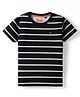 Junior Killer Cotton Elastane Woven Half Sleeves Striped T-Shirt - Black