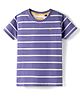 Junior Killer Cotton Elastane Woven Half Sleeves Striped T-Shirt - Lilac