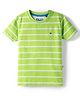 Junior Killer Cotton Elastane Woven Half Sleeves Striped T-Shirt - Neon Green