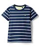 Junior Killer Cotton Elastane Woven Half Sleeves Striped T-Shirt - Navy Blue